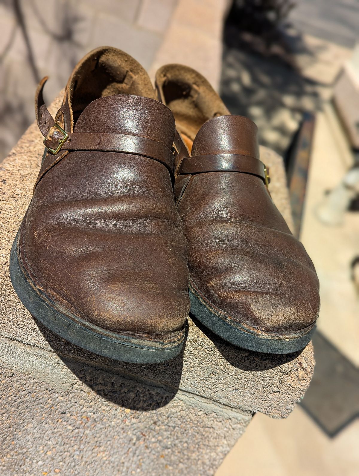 Photo by prospect_joe on May 11, 2025 of the Aurora Shoe Co. Middle English in Horween Olive Chromexcel.