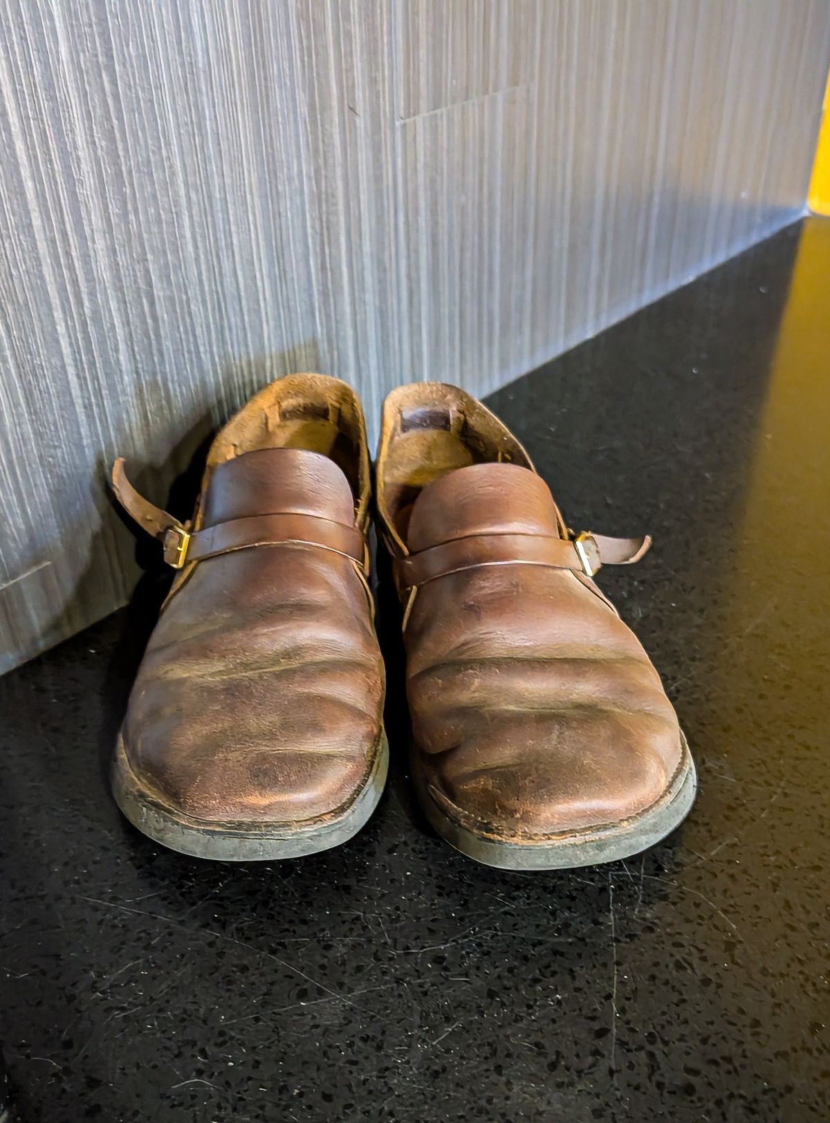 Photo by prospect_joe on September 21, 2025 of the Aurora Shoe Co. Middle English in Horween Olive Chromexcel.