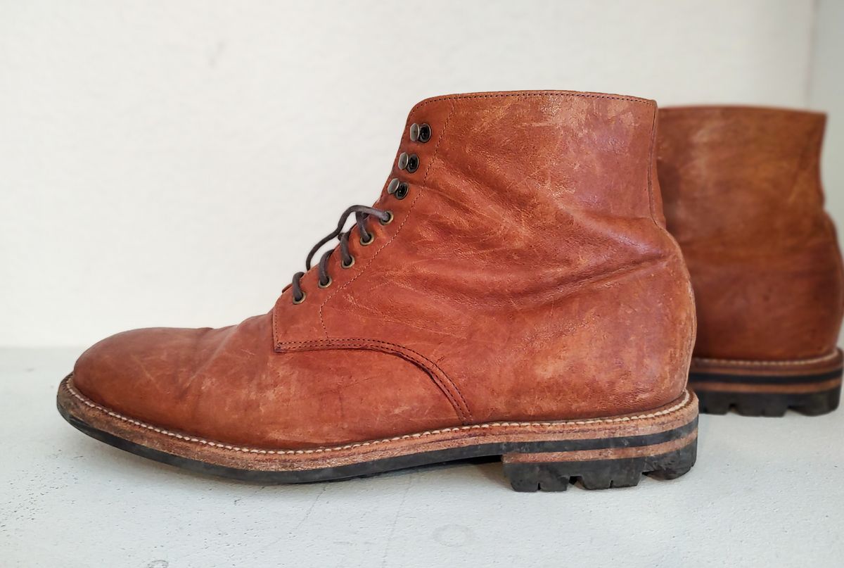 Photo by prospect_joe on August 17, 2023 of the Grant Stone Edward Boot in Incas Rust Kangaroo.