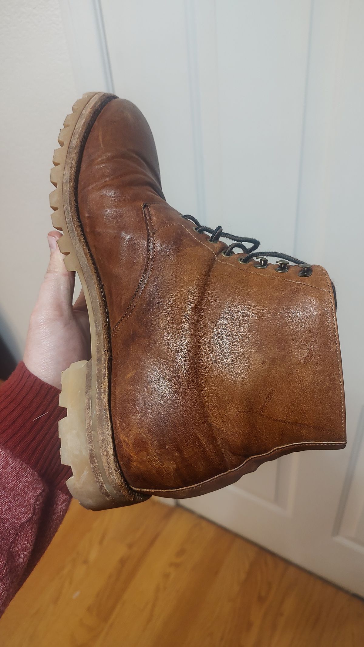 Photo by prospect_joe on April 12, 2024 of the Grant Stone Edward Boot in Incas Rust Kangaroo.