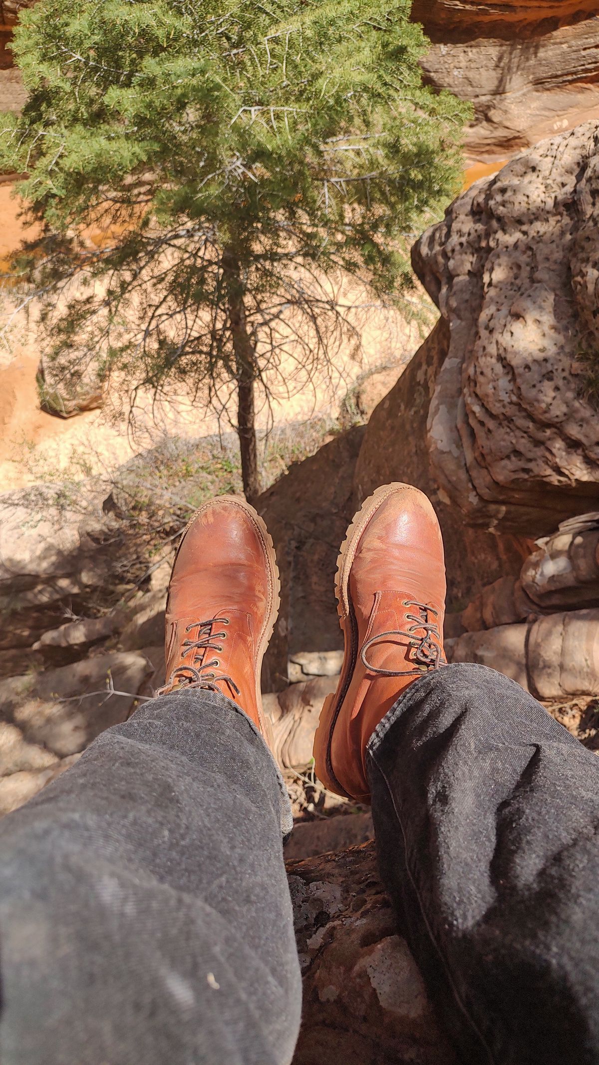 Photo by prospect_joe on April 22, 2024 of the Grant Stone Edward Boot in Incas Rust Kangaroo.
