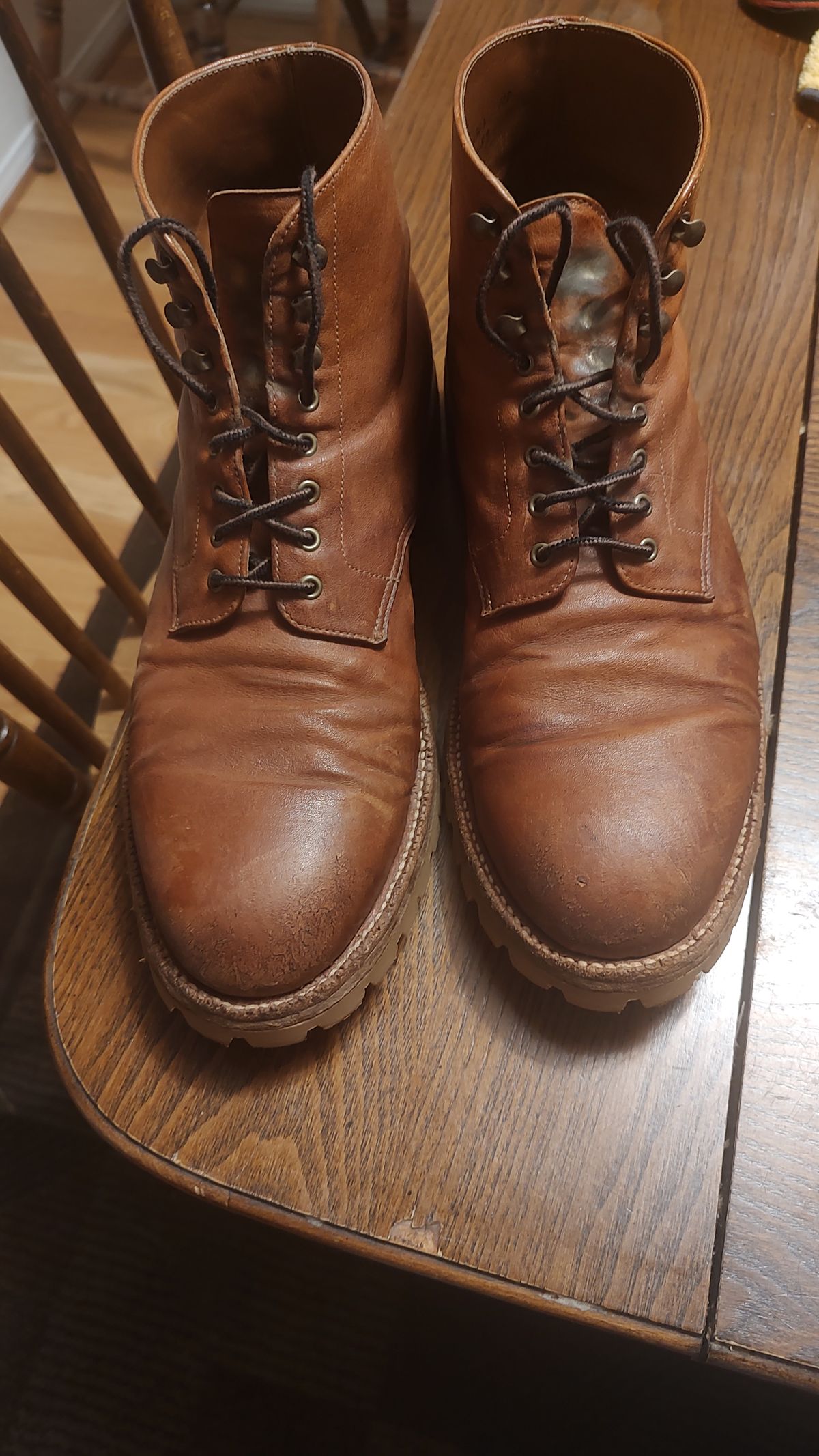 Photo by prospect_joe on April 26, 2024 of the Grant Stone Edward Boot in Incas Rust Kangaroo.