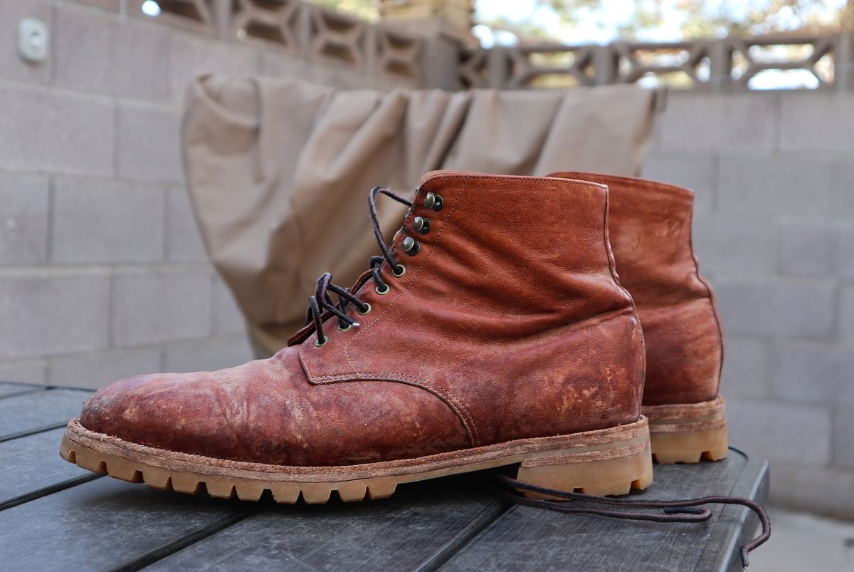 Photo by prospect_joe on May 17, 2024 of the Grant Stone Edward Boot in Incas Rust Kangaroo.