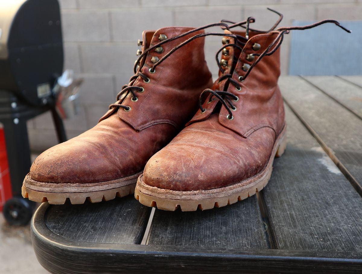 Photo by prospect_joe on May 18, 2024 of the Grant Stone Edward Boot in Incas Rust Kangaroo.