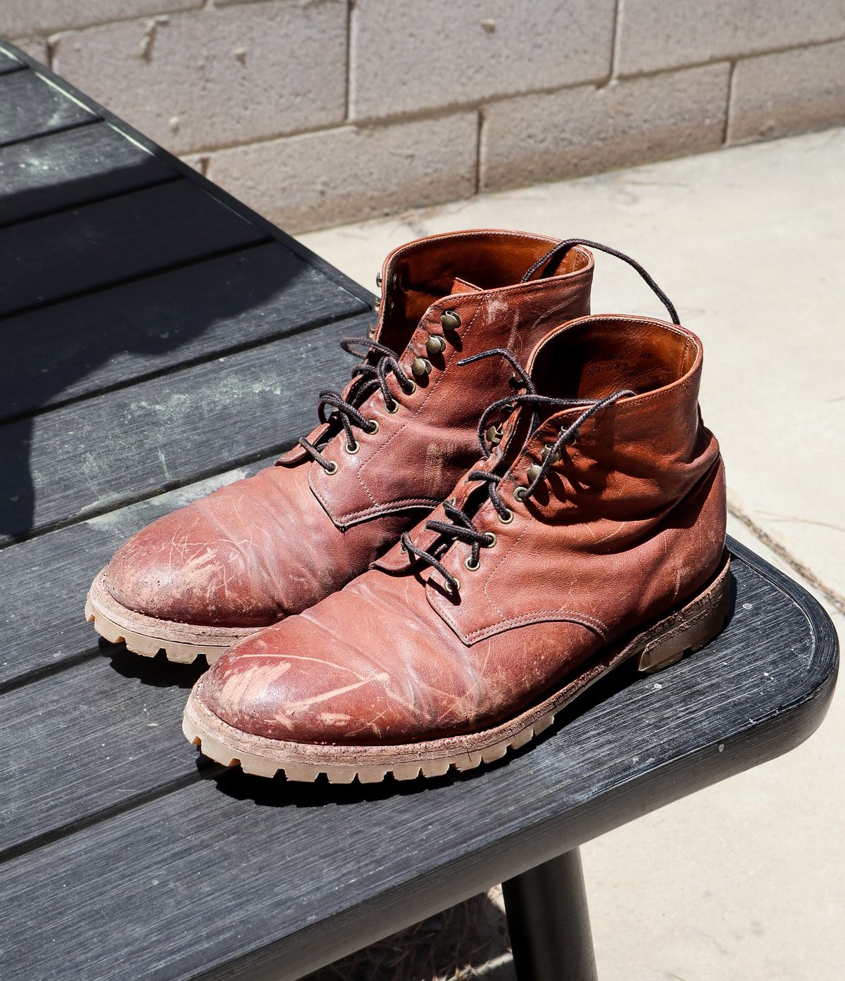 Photo by prospect_joe on May 19, 2024 of the Grant Stone Edward Boot in Incas Rust Kangaroo.