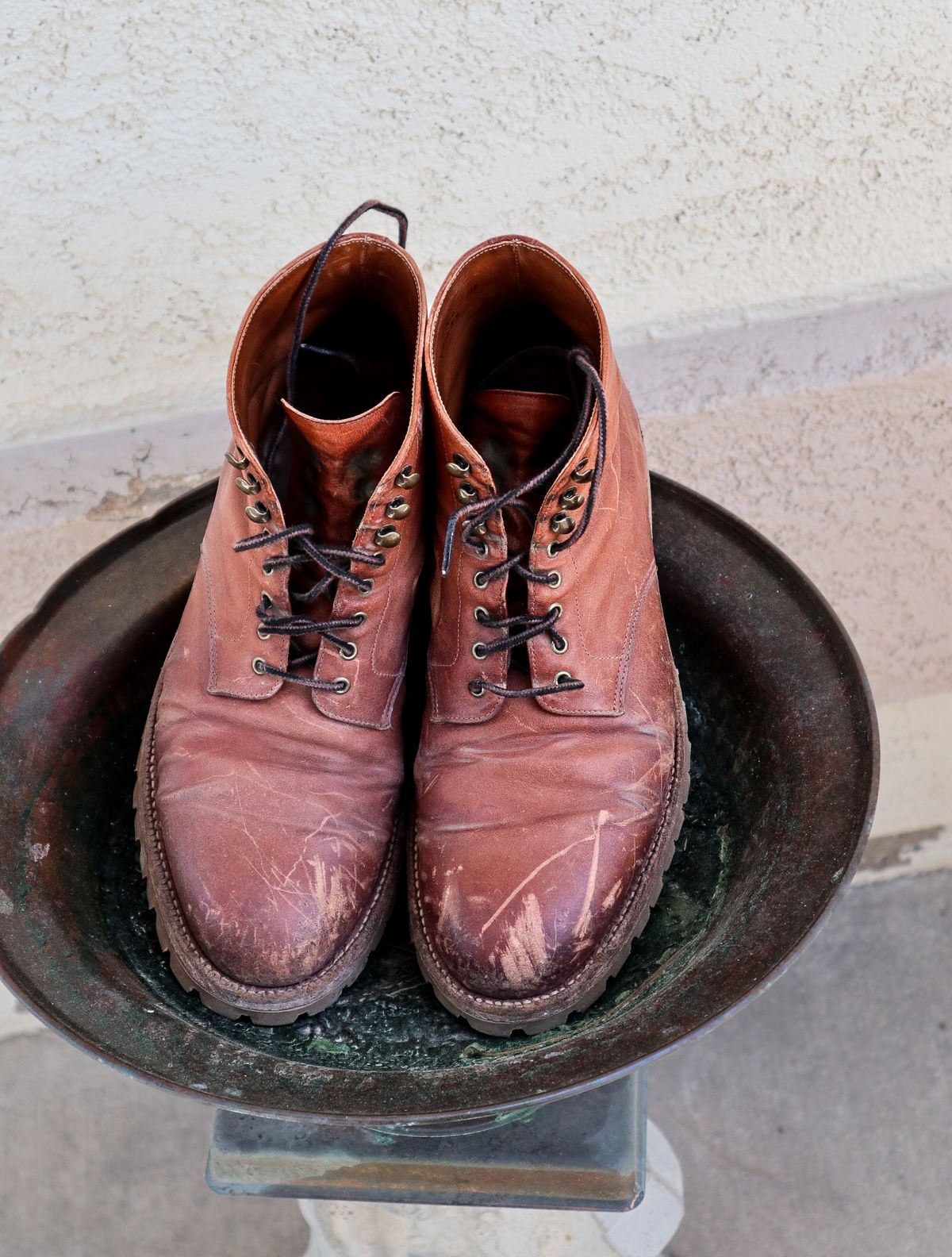 Photo by prospect_joe on May 19, 2024 of the Grant Stone Edward Boot in Incas Rust Kangaroo.