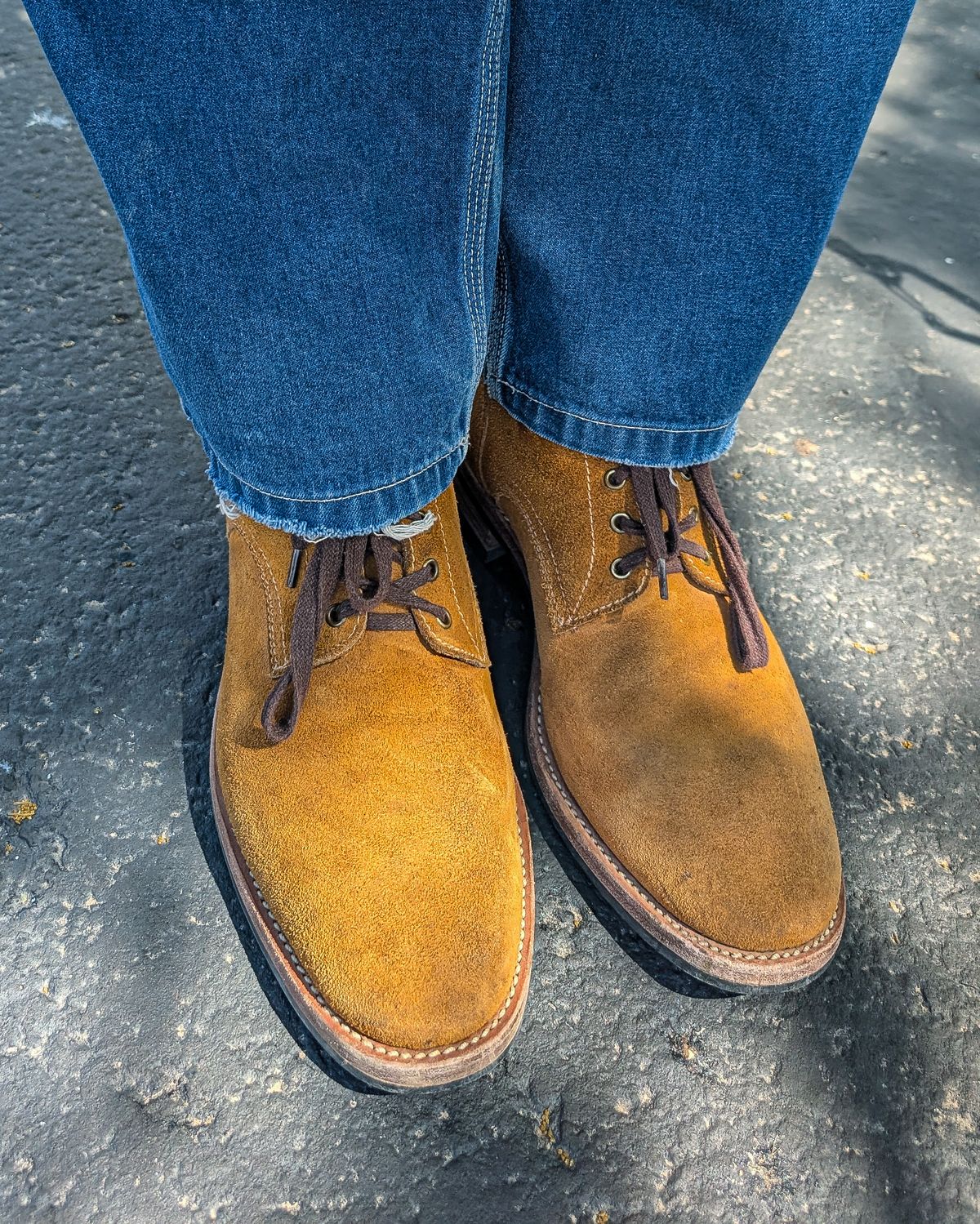 Photo by prospect_joe on May 24, 2026 of the Kiattoko Handmade Boondockers in Horween Wheat Chamois Roughout.
