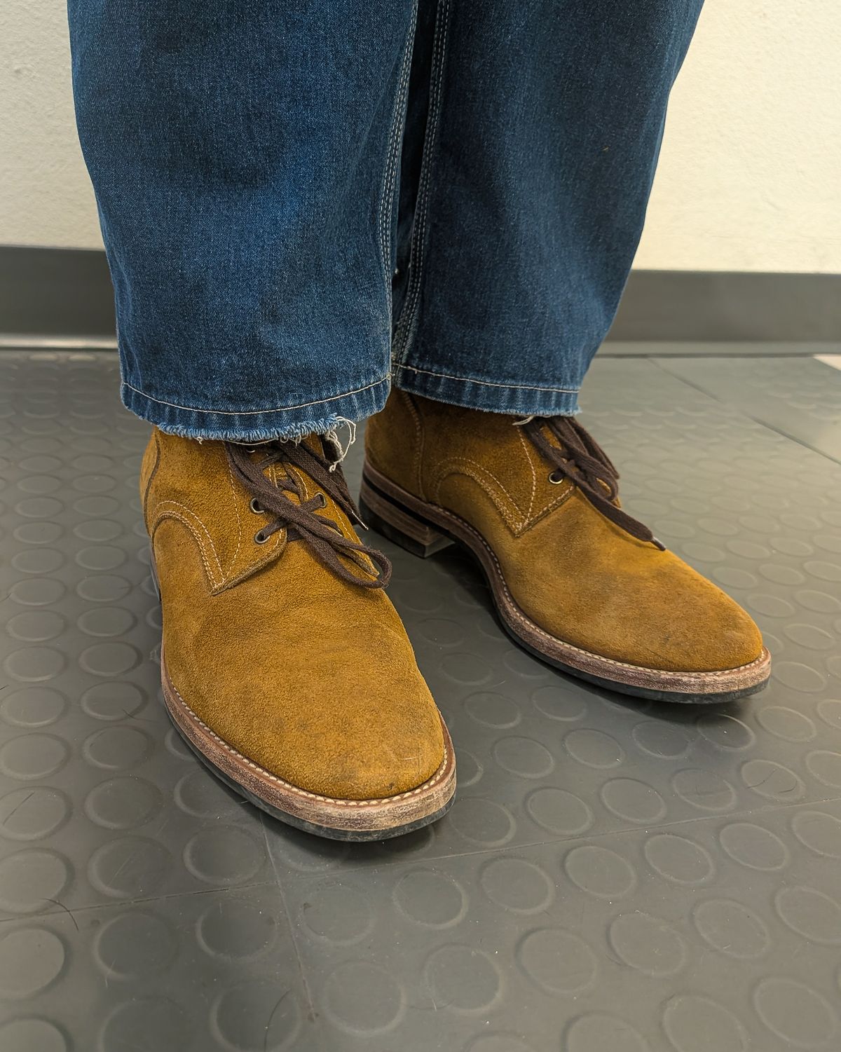 Photo by prospect_joe on June 24, 2026 of the Kiattoko Handmade Boondockers in Horween Wheat Chamois Roughout.