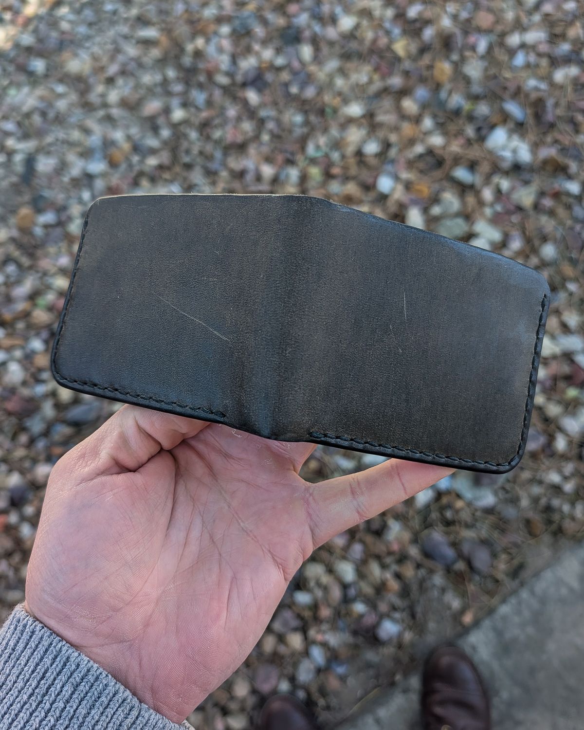 Photo by prospect_joe on May 7, 2026 of the No Income Leather custom bilfold in Unknown Leather.