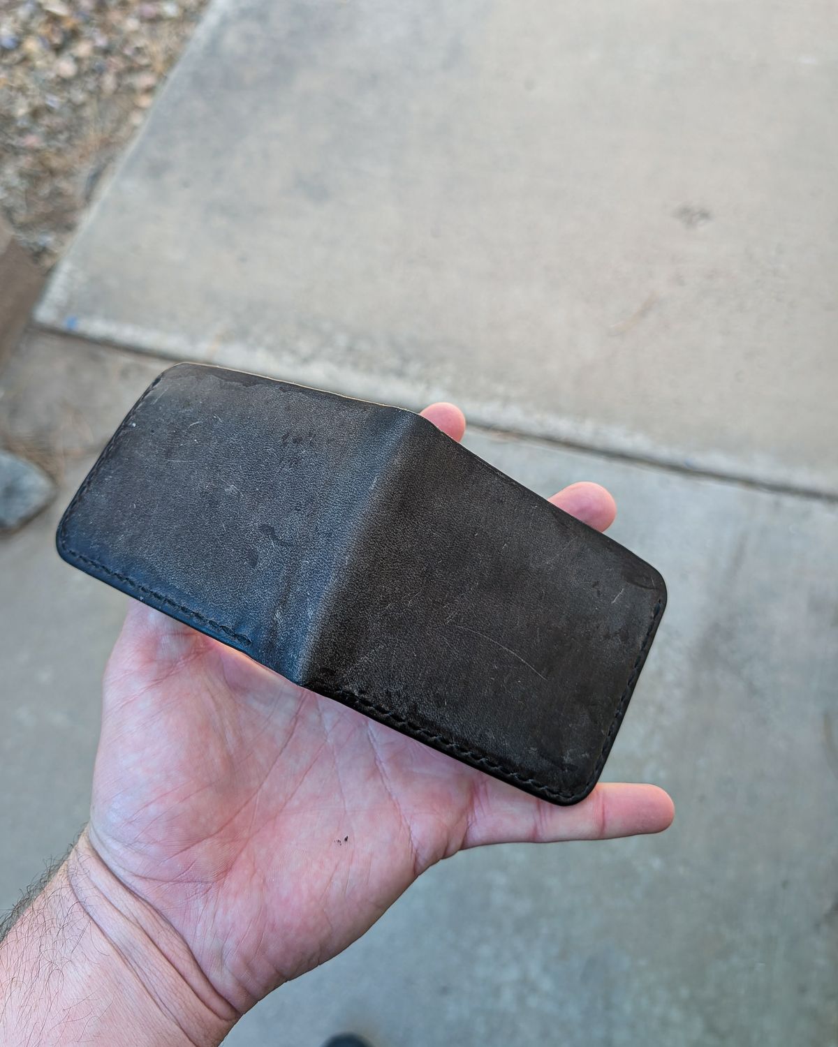 Photo by prospect_joe on July 1, 2026 of the No Income Leather custom bilfold in Unknown Leather.