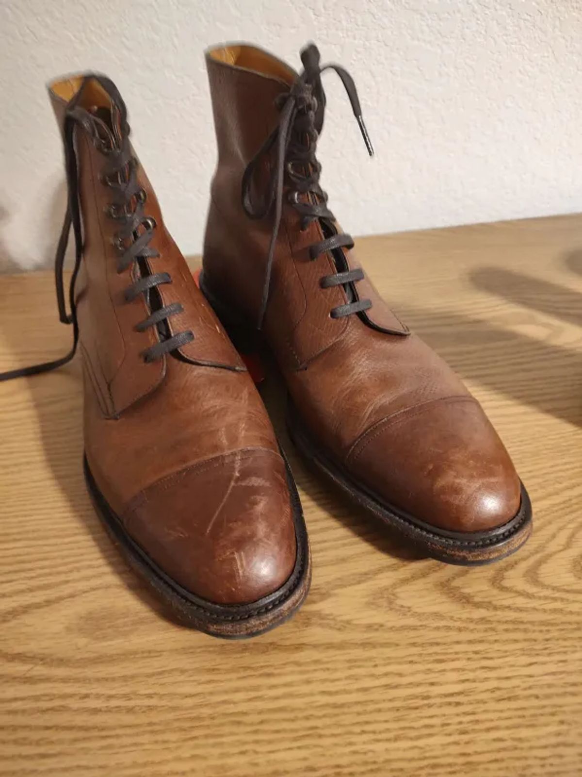 Photo by prospect_joe on May 15, 2023 of the Gaziano & Girling X Alfred Dunhill Alfred in Tanneries Haas Burgandy Leather.