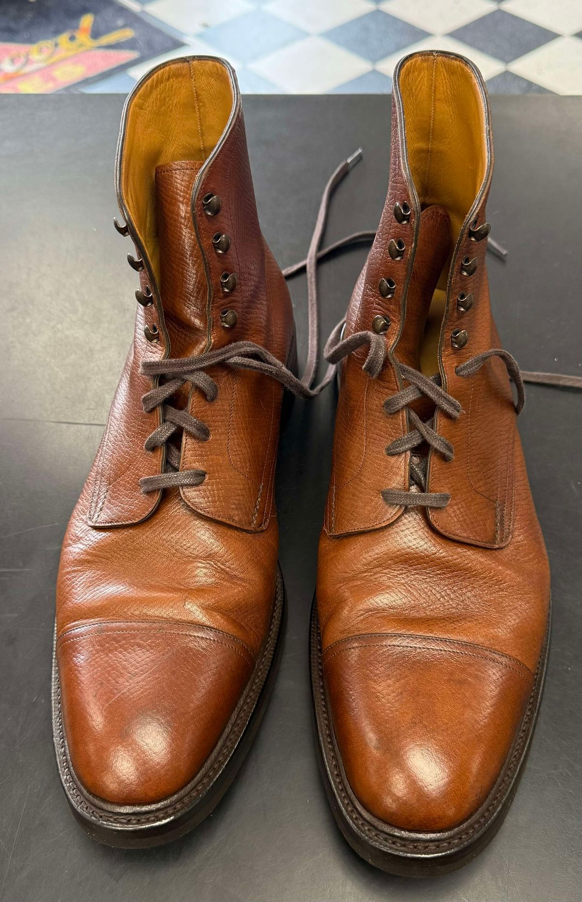 Photo by prospect_joe on June 19, 2025 of the Gaziano & Girling X Alfred Dunhill Alfred in Tanneries Haas Burgandy Leather.