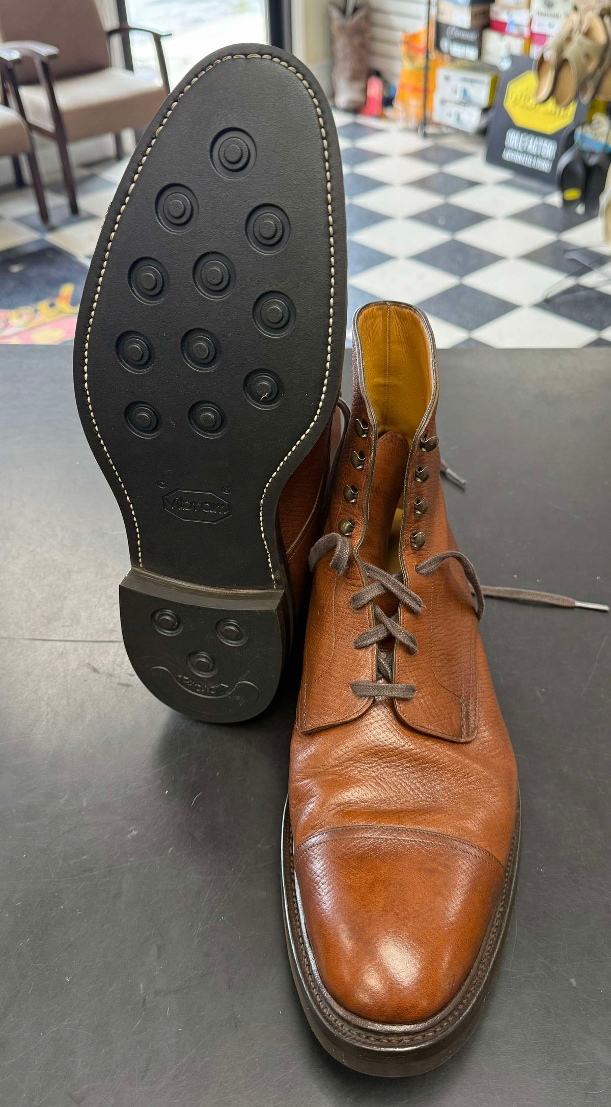 Photo by prospect_joe on June 19, 2025 of the Gaziano & Girling X Alfred Dunhill Alfred in Tanneries Haas Burgandy Leather.