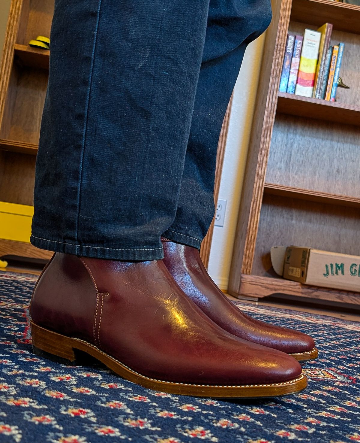 Photo by prospect_joe on July 30, 2025 of the Kiatokko Handmade Jodhpur in Wickett & Craig Burgundy Milled Traditional Harness.