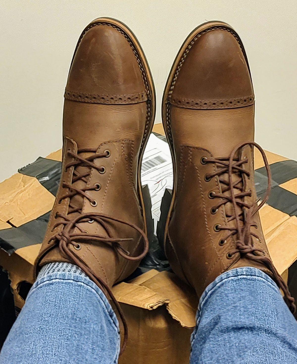 Photo by prospect_joe on October 3, 2022 of the Blkbrd Shoemaker Luchador Service Boot in Unknown Leather.