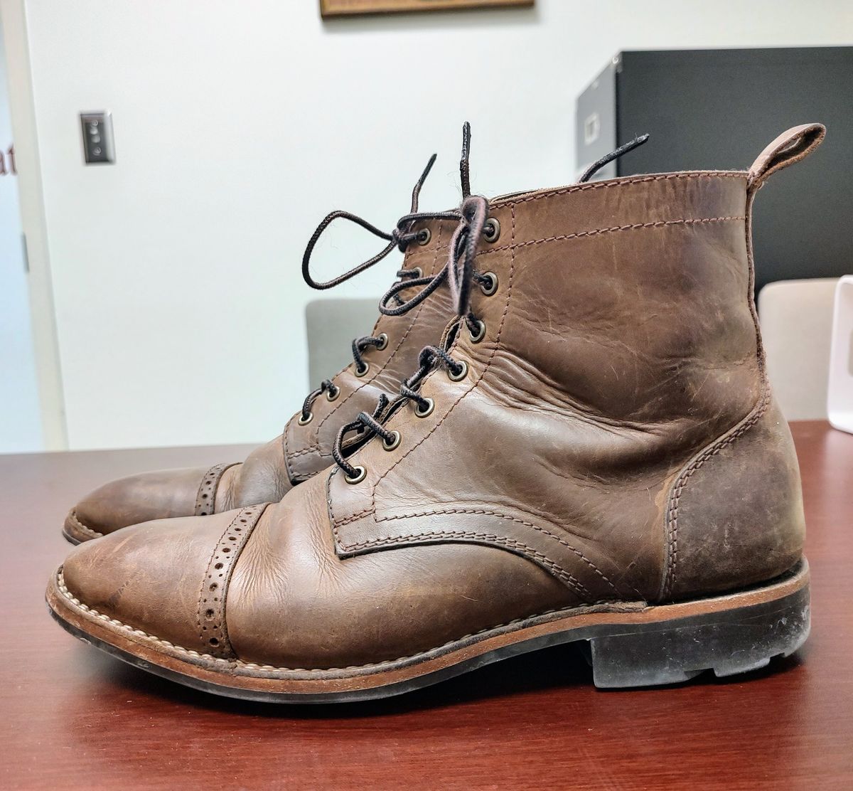 Photo by prospect_joe on February 2, 2023 of the Blkbrd Shoemaker Luchador Service Boot in Unknown Leather.