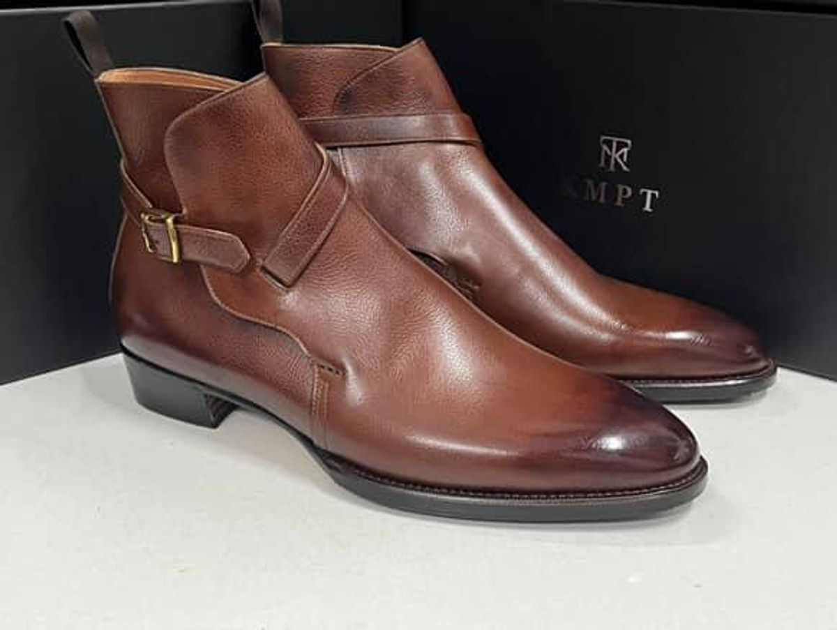 Photo by prospect_joe on July 27, 2025 of the K.M.P.T Shoemaker Jodhpur in Du Puy Brown Country Calf.