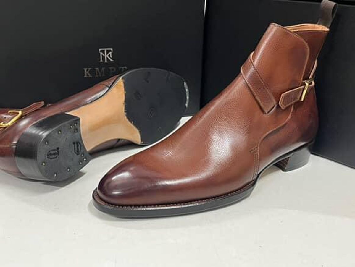 Photo by prospect_joe on July 27, 2025 of the K.M.P.T Shoemaker Jodhpur in Du Puy Brown Country Calf.