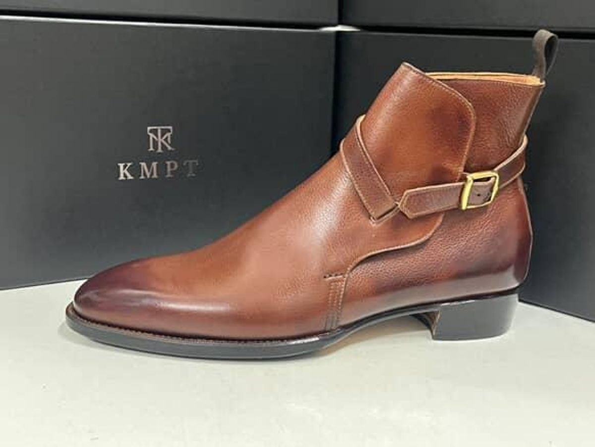 Photo by prospect_joe on July 27, 2025 of the K.M.P.T Shoemaker Jodhpur in Du Puy Brown Country Calf.