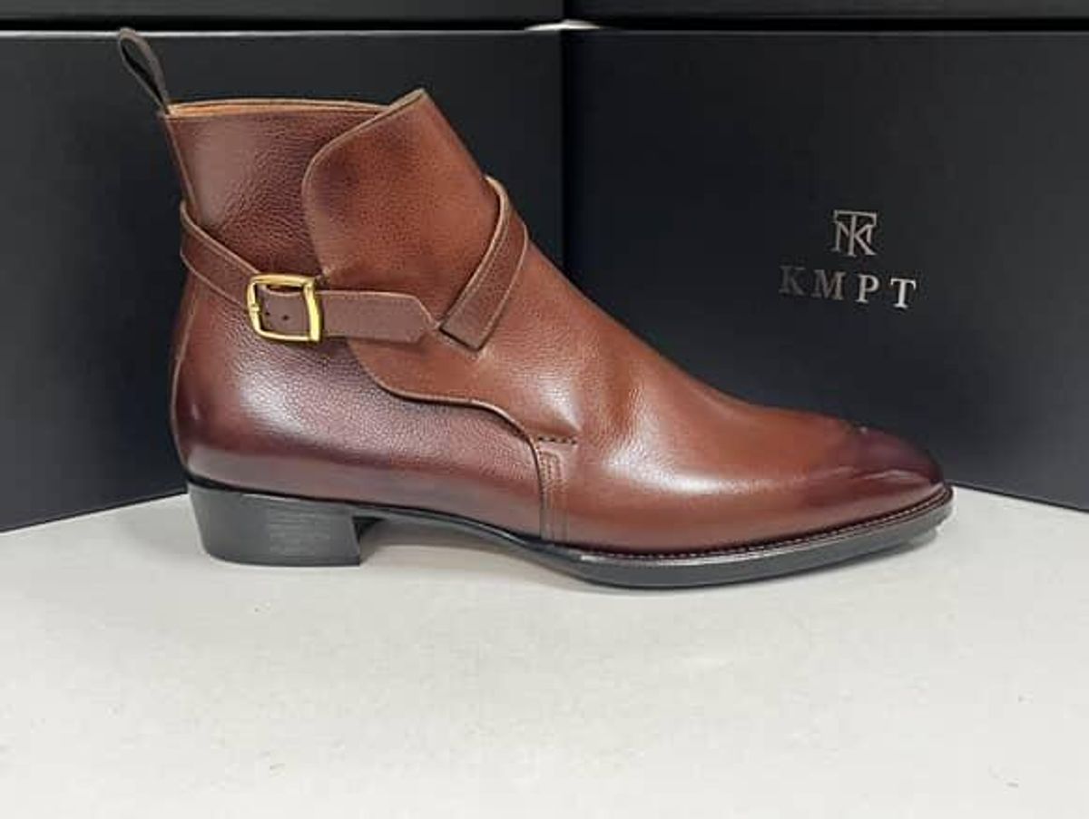 Photo by prospect_joe on July 27, 2025 of the K.M.P.T Shoemaker Jodhpur in Du Puy Brown Country Calf.