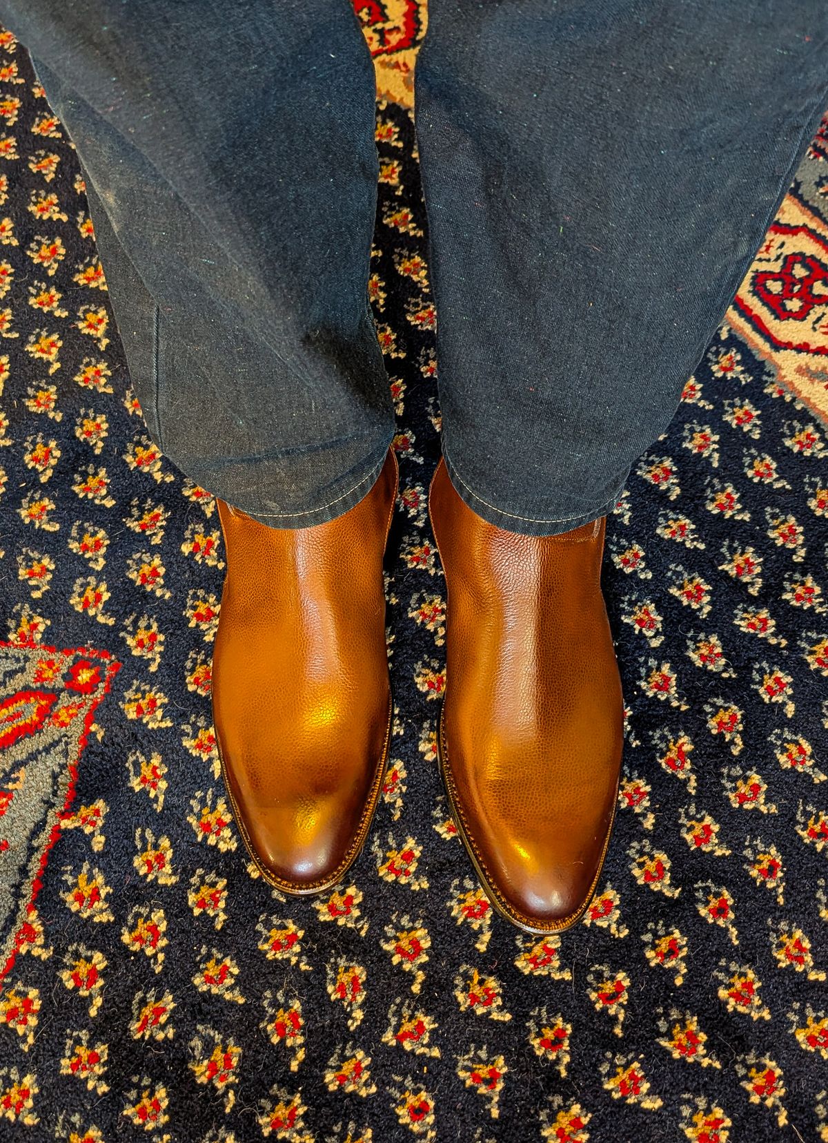 Photo by prospect_joe on August 1, 2025 of the K.M.P.T Shoemaker Jodhpur in Du Puy Brown Country Calf.