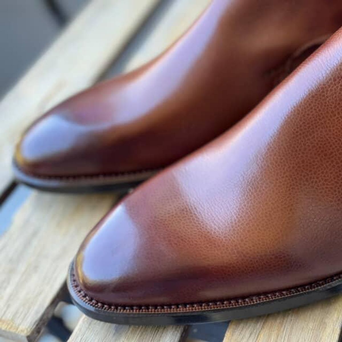 Photo by prospect_joe on August 9, 2025 of the K.M.P.T Shoemaker Jodhpur in Du Puy Brown Country Calf.