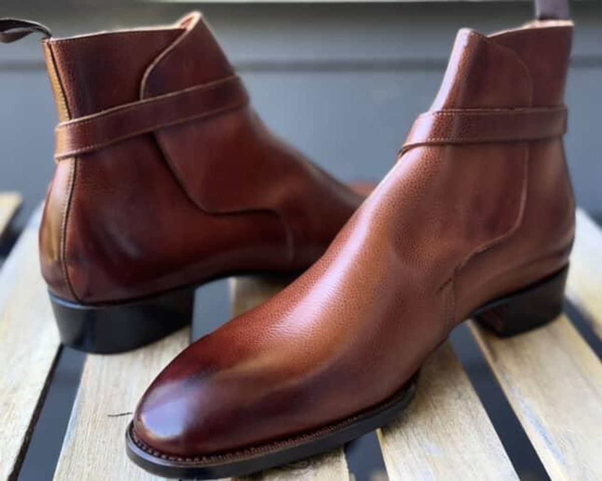 Photo by prospect_joe on August 9, 2025 of the K.M.P.T Shoemaker Jodhpur in Du Puy Brown Country Calf.