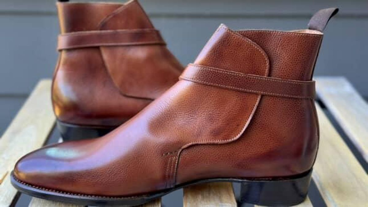 Photo by prospect_joe on August 9, 2025 of the K.M.P.T Shoemaker Jodhpur in Du Puy Brown Country Calf.