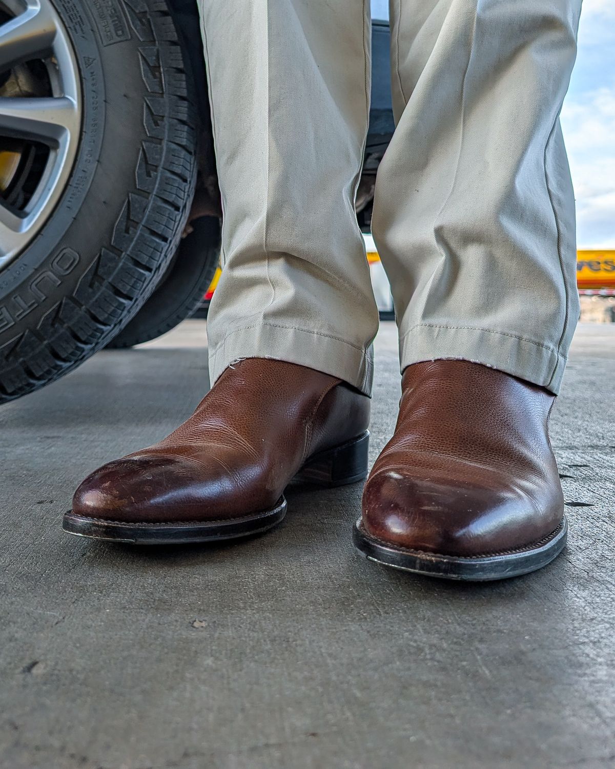 Photo by prospect_joe on March 11, 2026 of the K.M.P.T Shoemaker Jodhpur in Du Puy Brown Country Calf.
