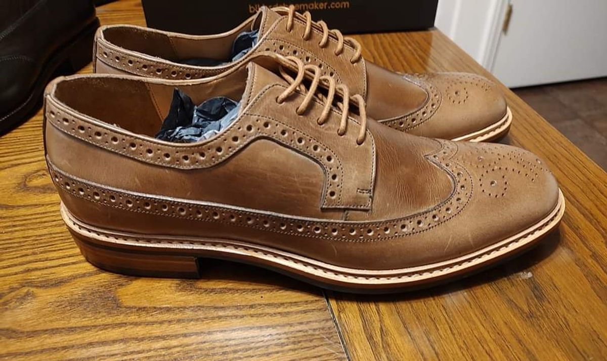 Photo by prospect_joe on January 19, 2023 of the Blkbrd Shoemaker Unlisted Model in Horween Natural Chromexcel.