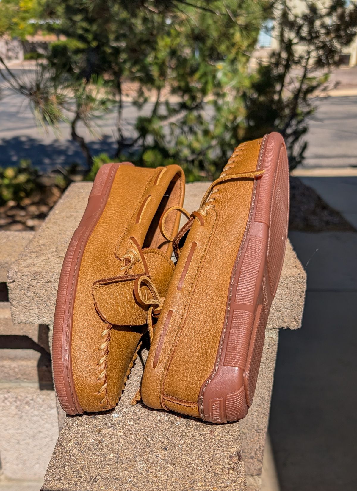 Photo by prospect_joe on October 3, 2025 of the Minnetonka Classic Moccasin in Natural Moosehide.