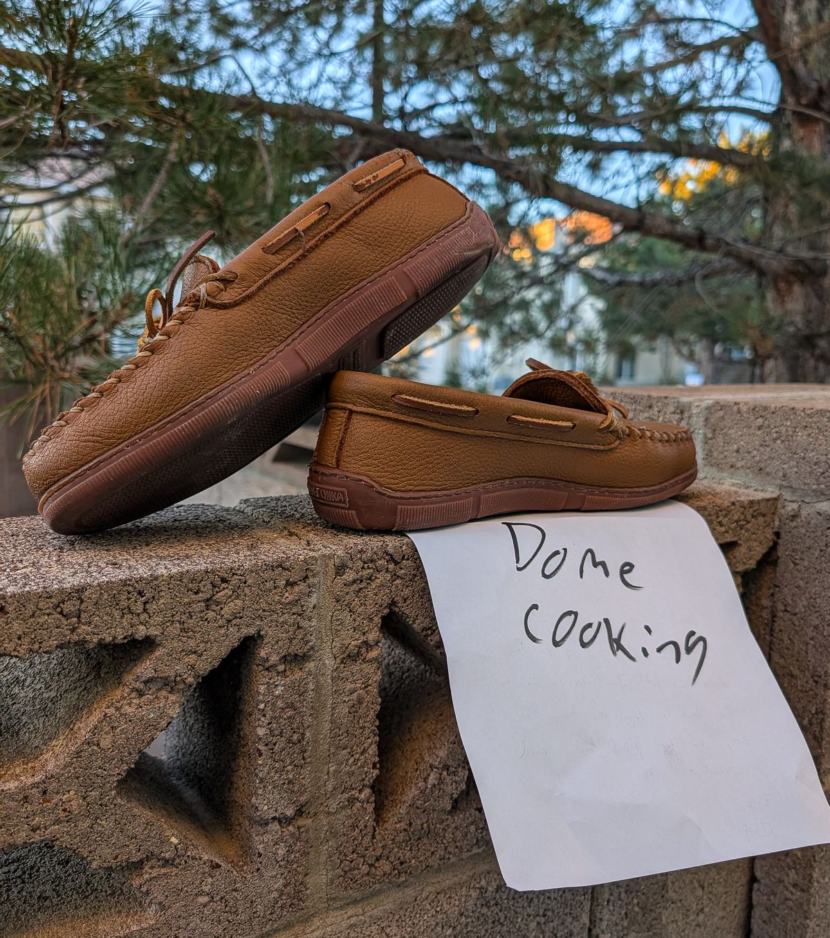 Photo by prospect_joe on November 2, 2025 of the Minnetonka Classic Moccasin in Natural Moosehide.