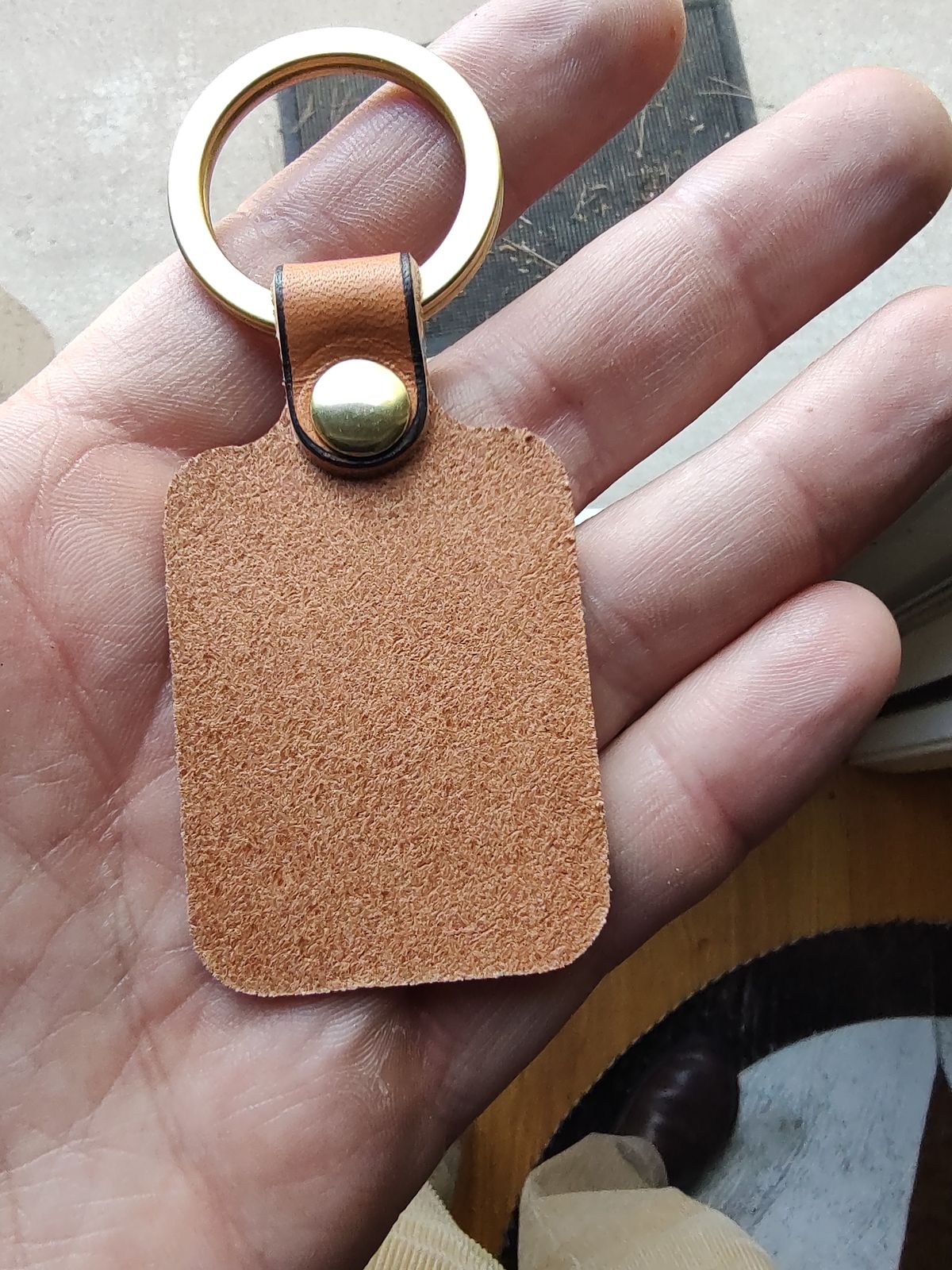 Photo by prospect_joe on August 8, 2024 of the Harker Leatherworks Key Fob in Conceria Walpier Natural Buttero.