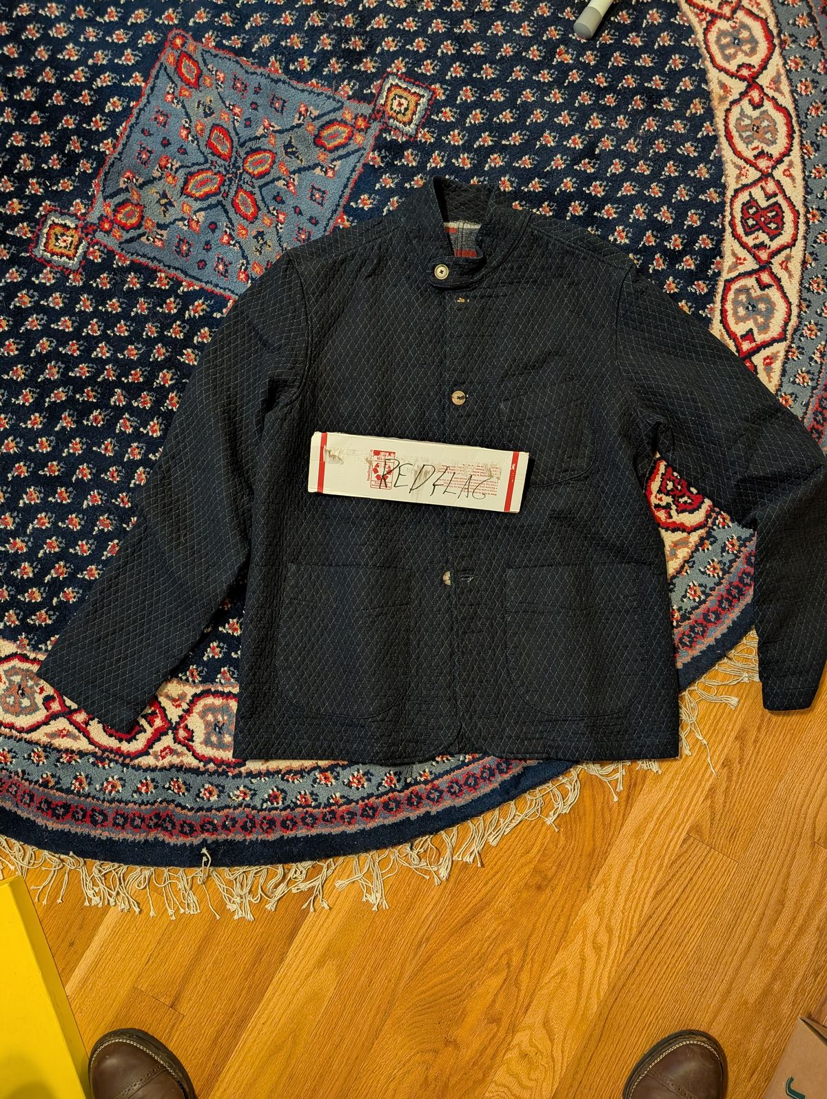 Photo by prospect_joe on January 6, 2026 of the Shockoe Atelier Quilted jacket in 13oz. quilted and double faced indigo fabric.