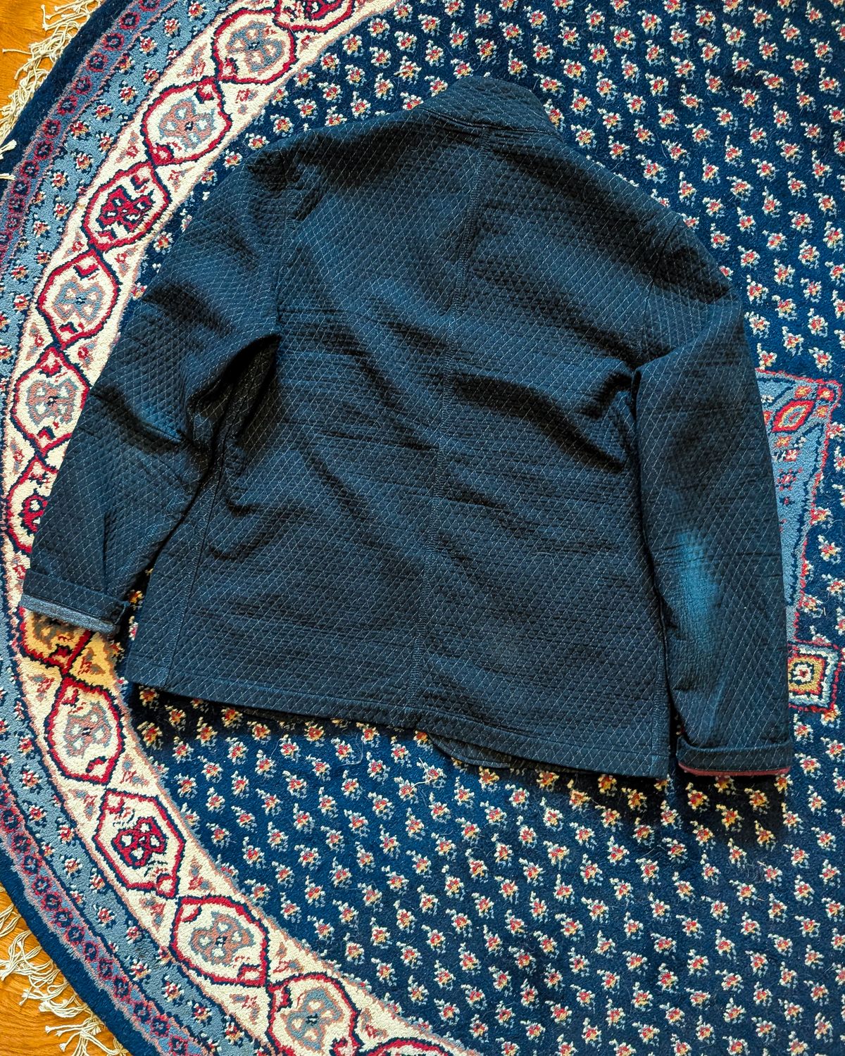 Photo by prospect_joe on March 31, 2026 of the Shockoe Atelier Quilted jacket in 13oz. quilted and double faced indigo fabric.