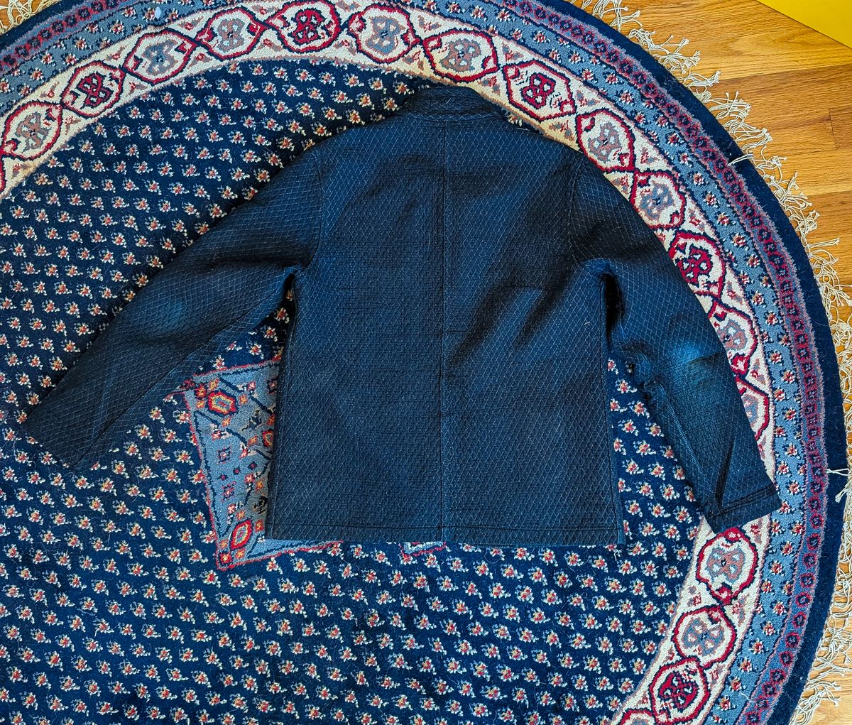 Photo by prospect_joe on May 7, 2026 of the Shockoe Atelier Quilted jacket in 13oz. quilted and double faced indigo fabric.