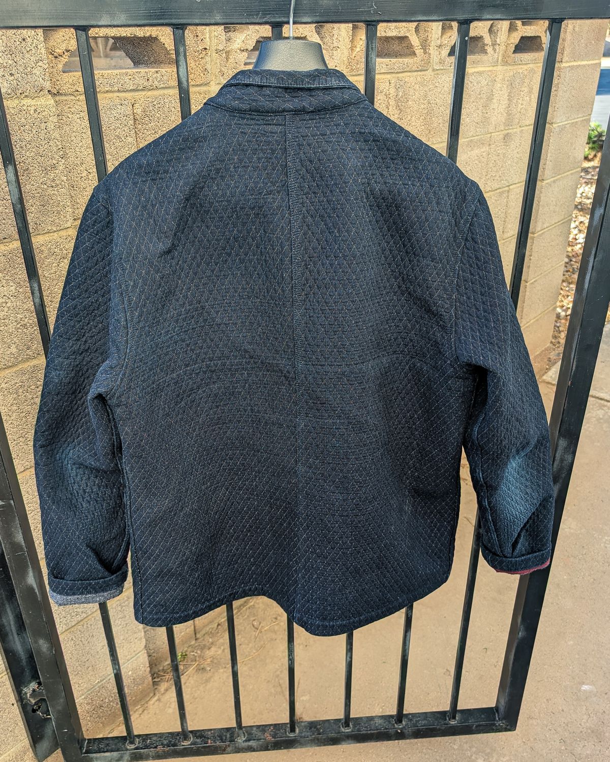 Photo by prospect_joe on June 8, 2026 of the Shockoe Atelier Quilted jacket in 13oz. quilted and double faced indigo fabric.
