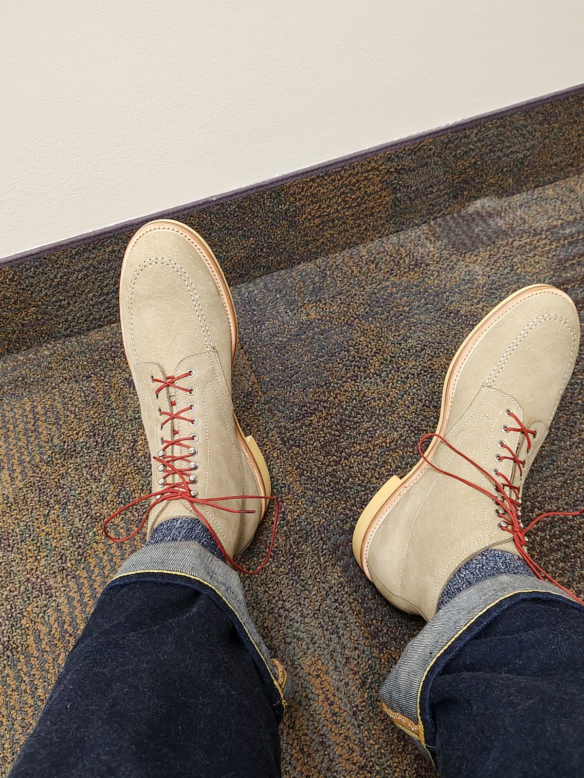 Photo by prospect_joe on January 12, 2024 of the Quan Shoemaker Moc Toe in Canvas Kudu.