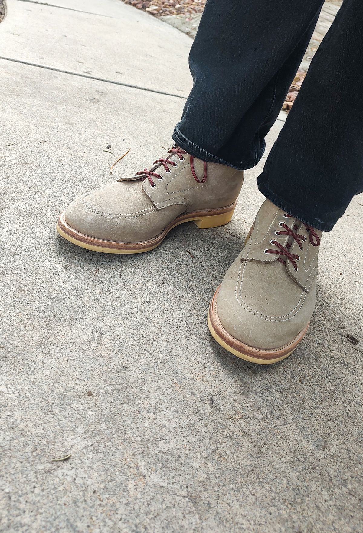 Photo by prospect_joe on April 19, 2024 of the Quan Shoemaker Moc Toe in Canvas Kudu.