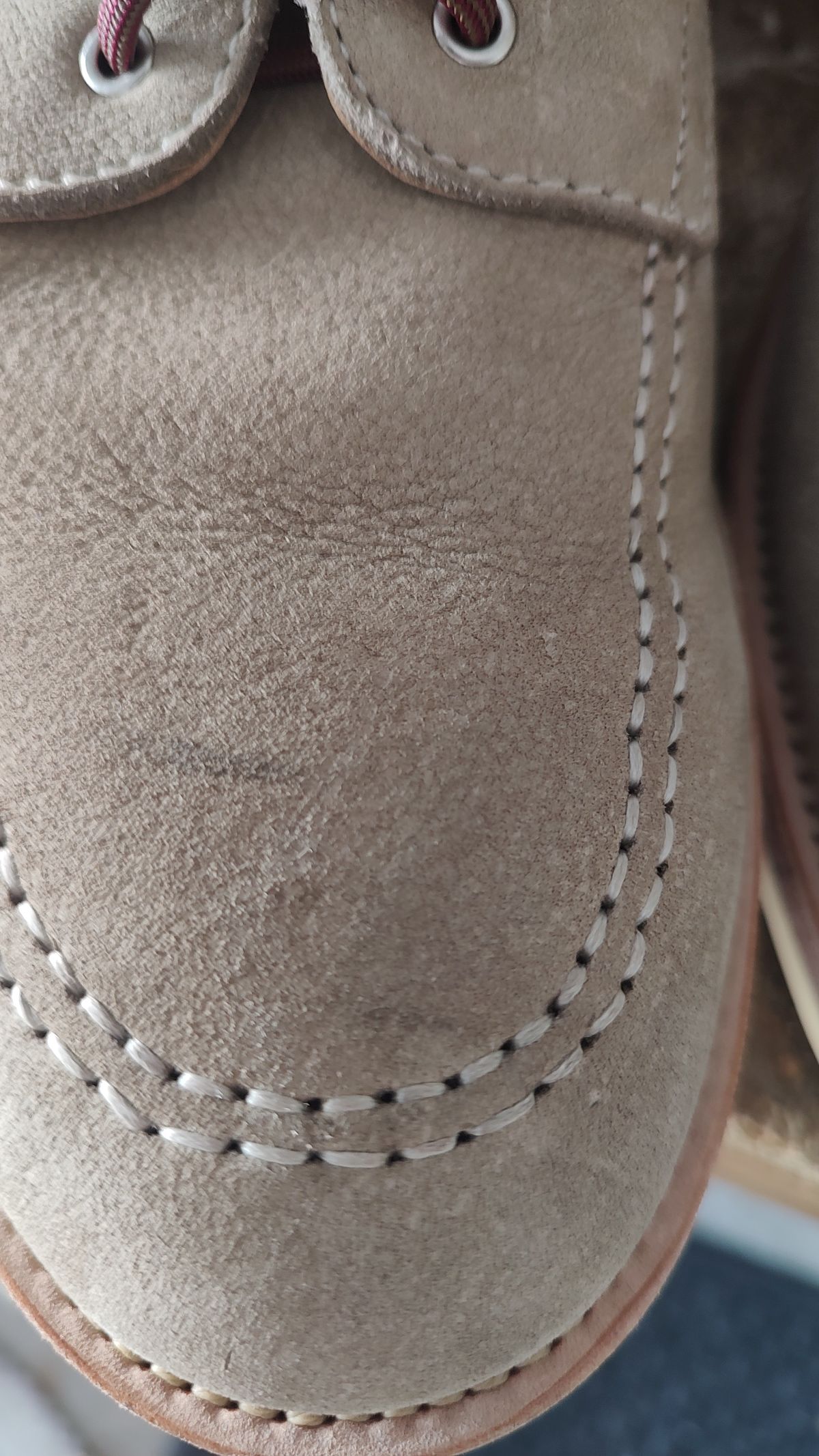 Photo by prospect_joe on April 24, 2024 of the Quan Shoemaker Moc Toe in Canvas Kudu.