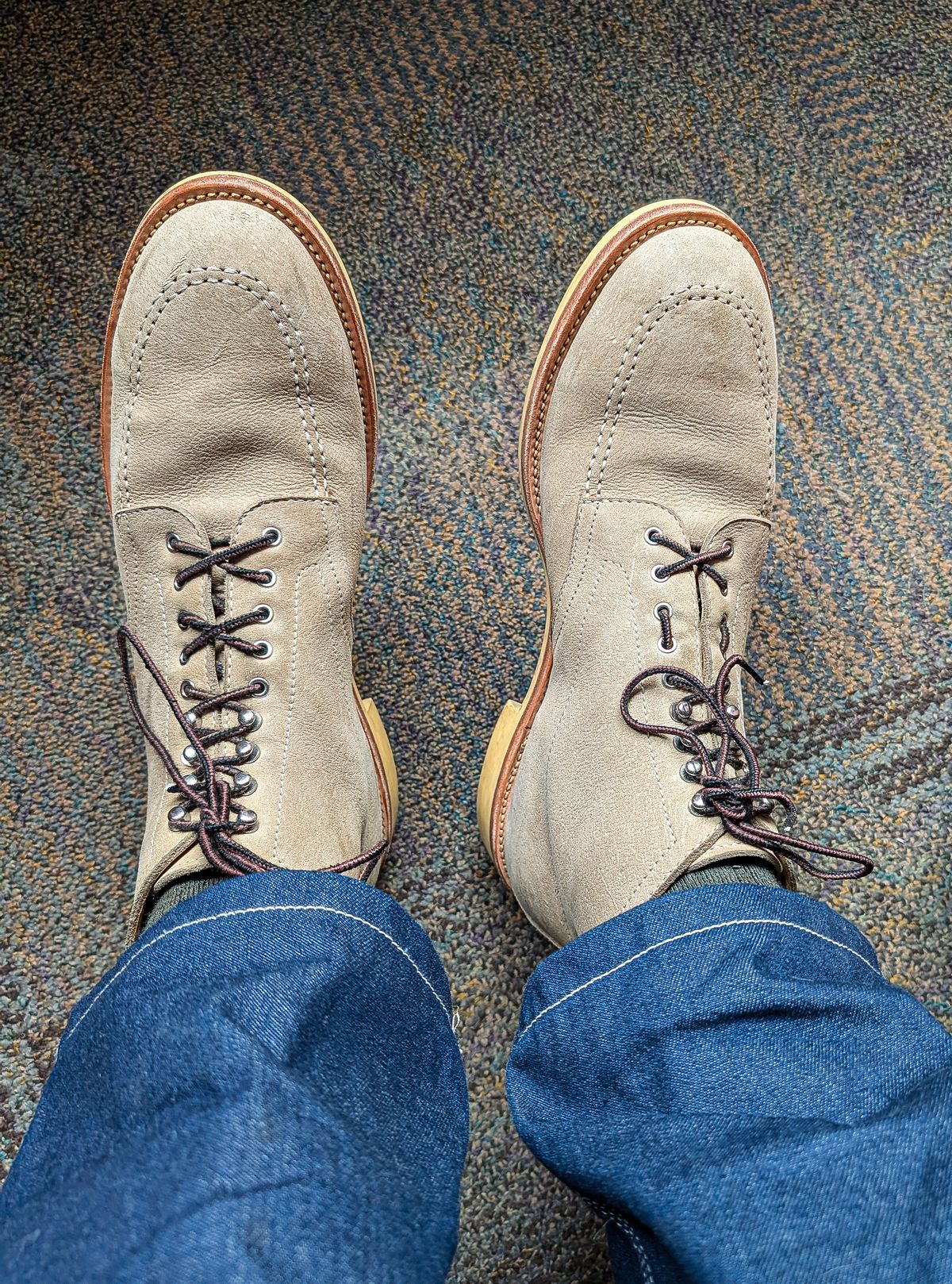 Photo by prospect_joe on September 4, 2025 of the Quan Shoemaker Moc Toe in Canvas Kudu.