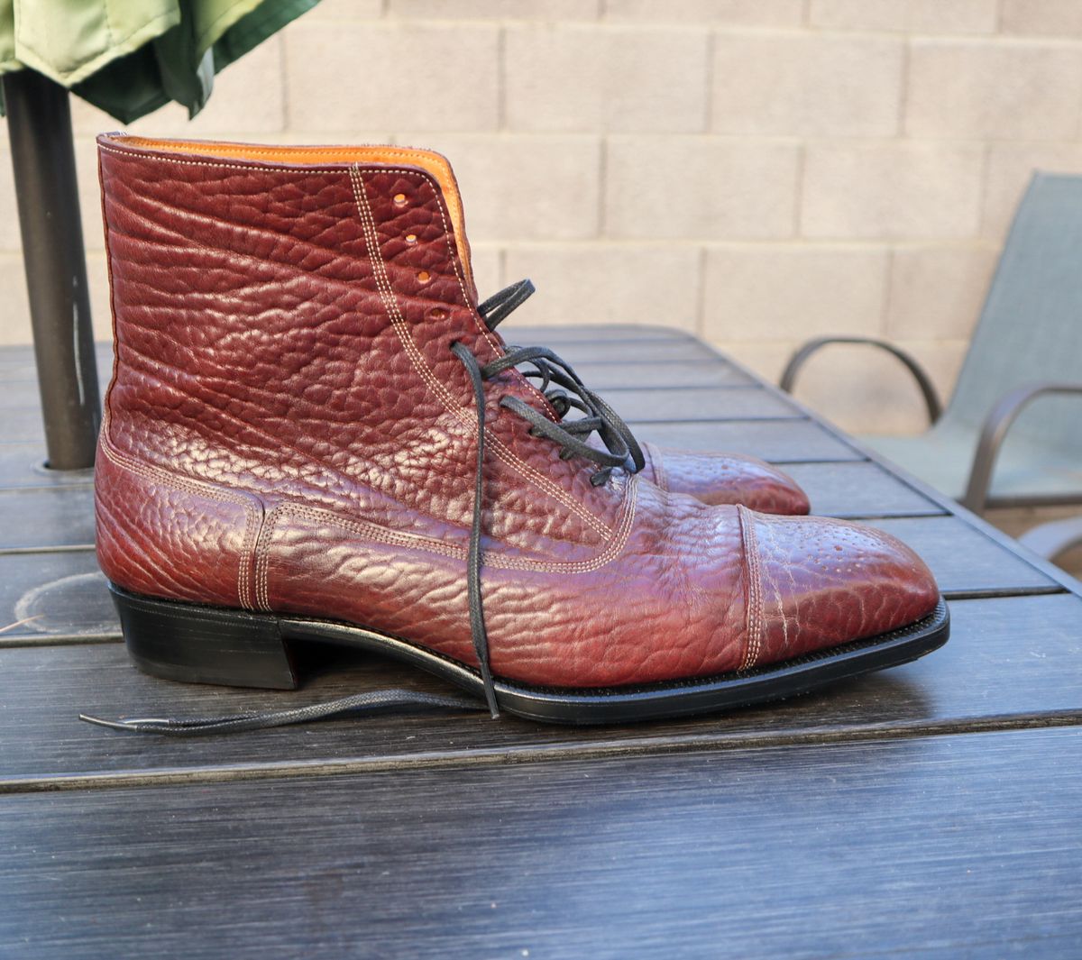 Photo by prospect_joe on July 29, 2024 of the Ichigo Ichie Vintage Boots in Horween Color 8 Montana Bison.
