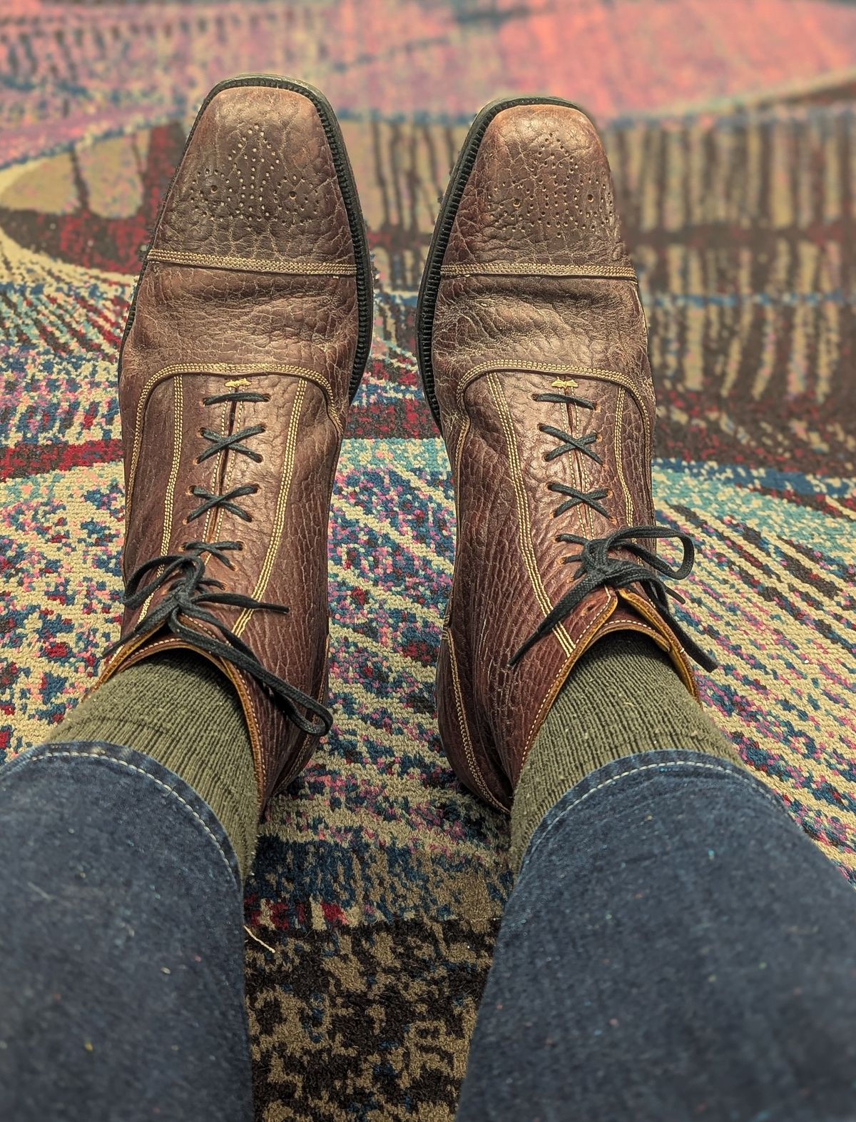 Photo by prospect_joe on April 4, 2025 of the Ichigo Ichie Vintage Boots in Horween Color 8 Montana Bison.