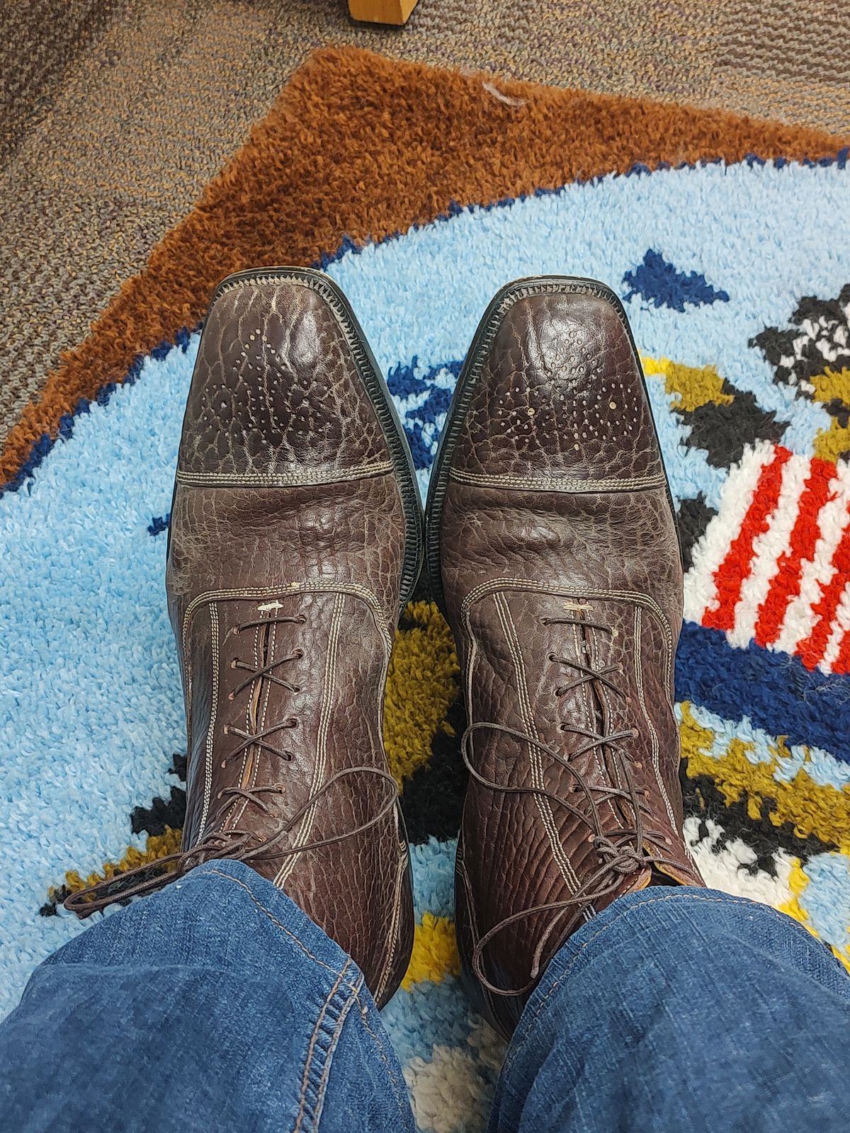 Photo by prospect_joe on October 4, 2023 of the Ichigo Ichie Vintage Boots in Horween Color 8 Montana Bison.