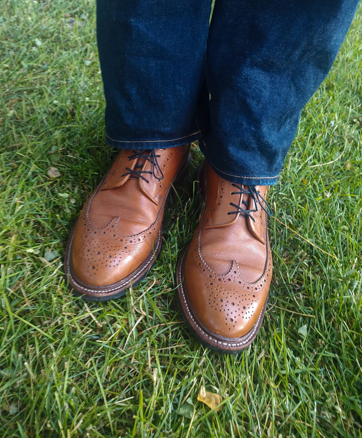 Photo by prospect_joe on August 27, 2024 of the Grant Stone Longwing in Horween Brown Pebble Grain.