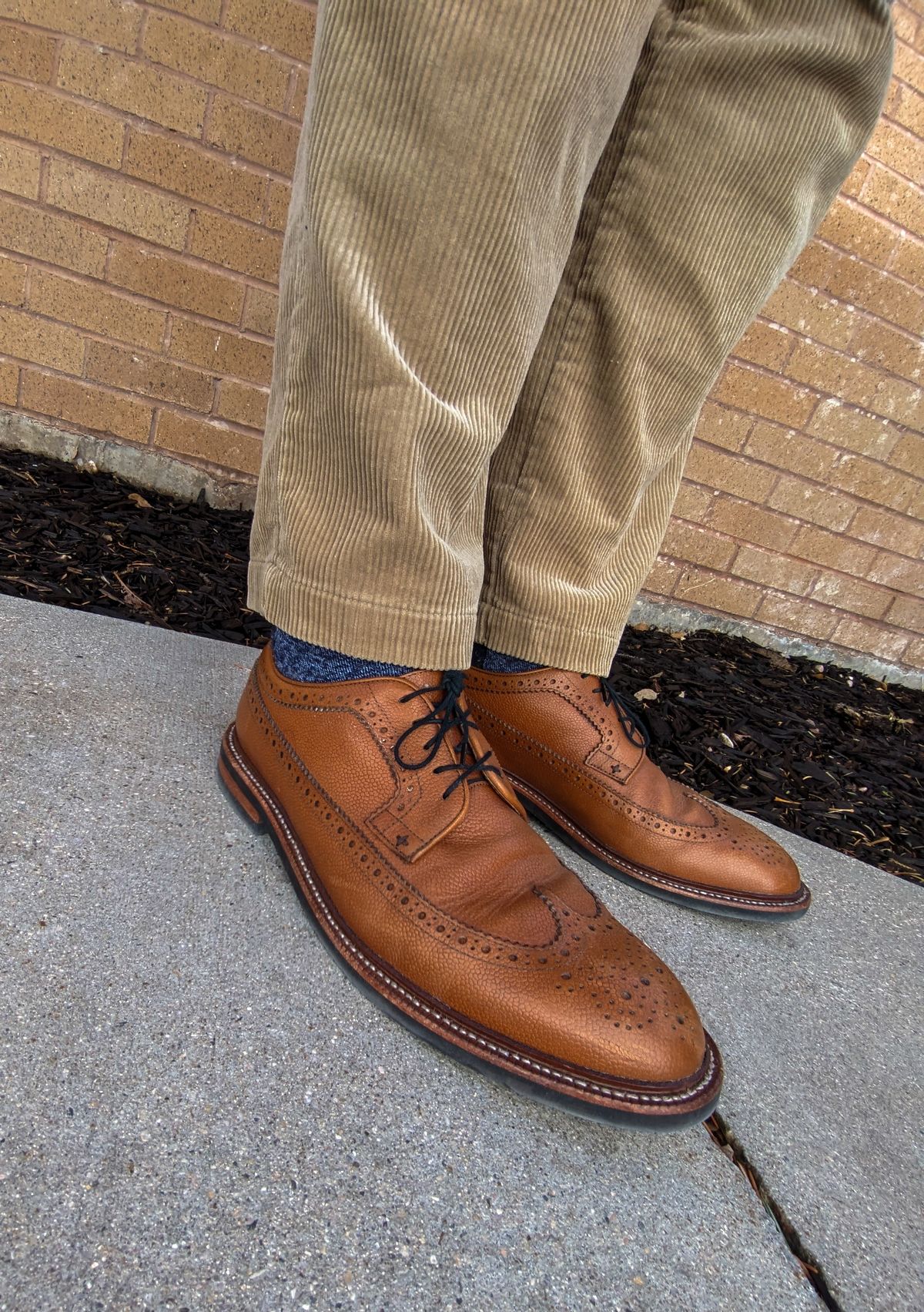 Photo by prospect_joe on November 27, 2024 of the Grant Stone Longwing in Horween Brown Pebble Grain.