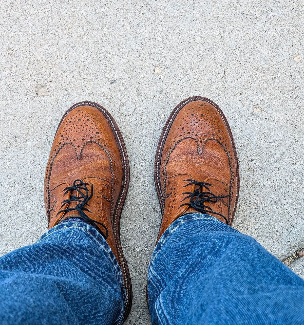 Photo by prospect_joe on June 19, 2025 of the Grant Stone Longwing in Horween Brown Pebble Grain.