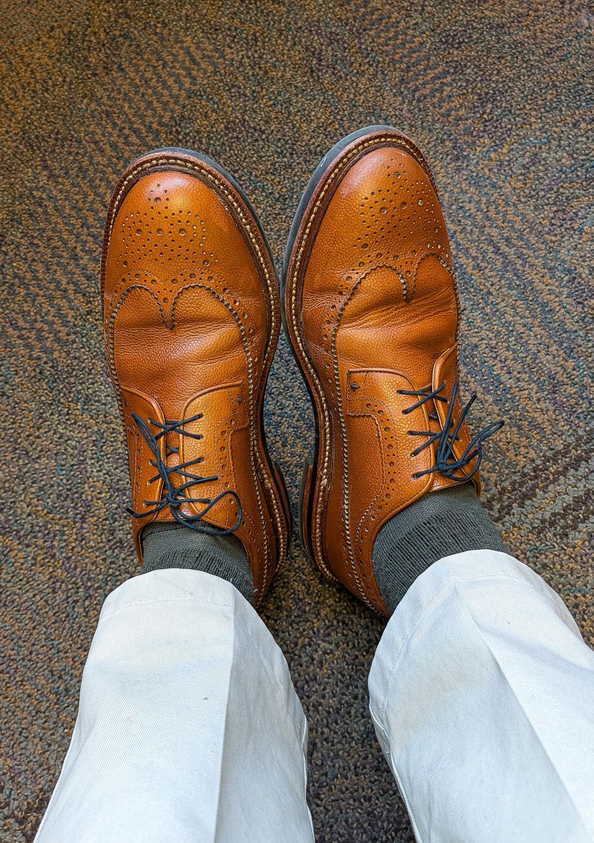 Photo by prospect_joe on July 9, 2025 of the Grant Stone Longwing in Horween Brown Pebble Grain.