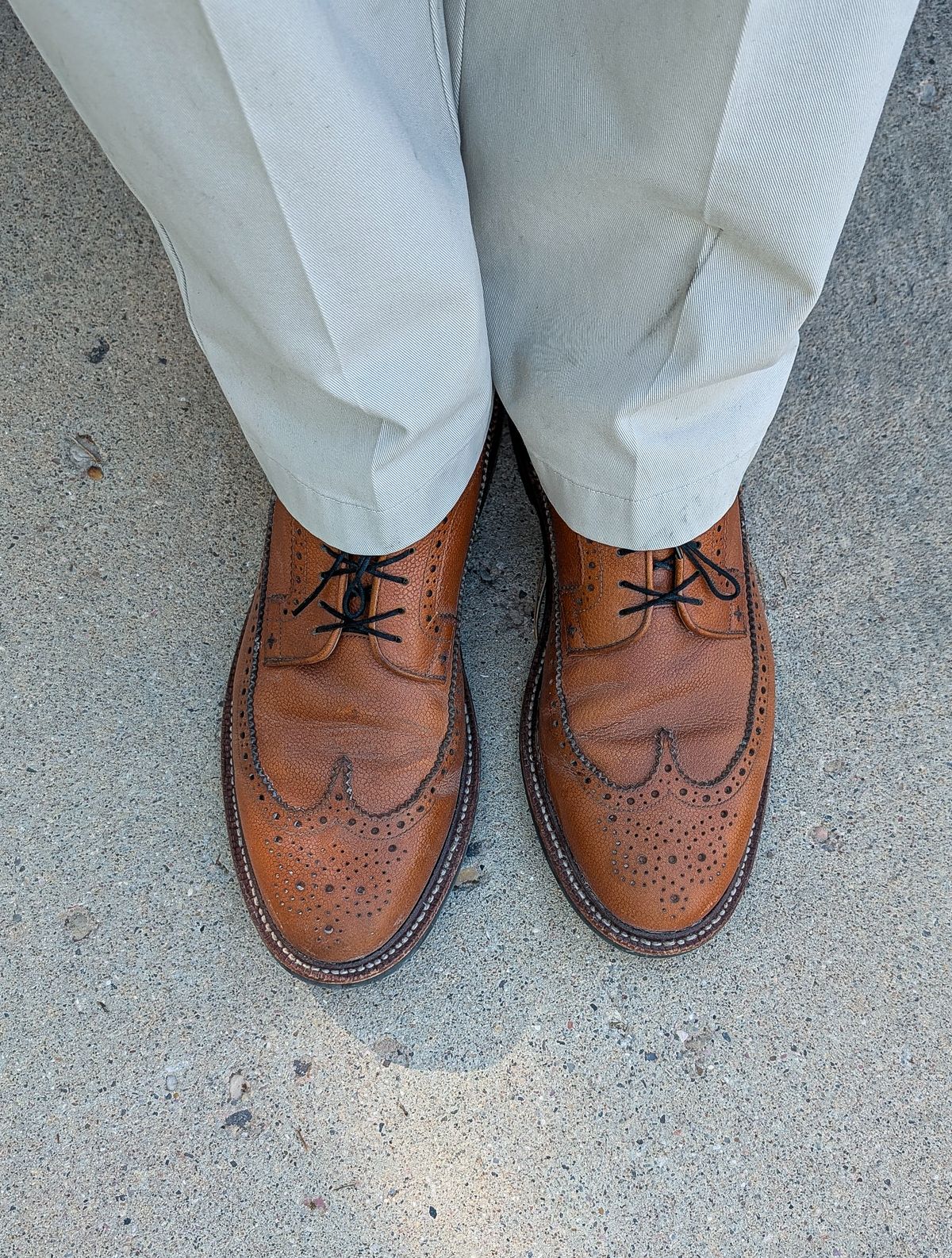 Photo by prospect_joe on July 16, 2025 of the Grant Stone Longwing in Horween Brown Pebble Grain.