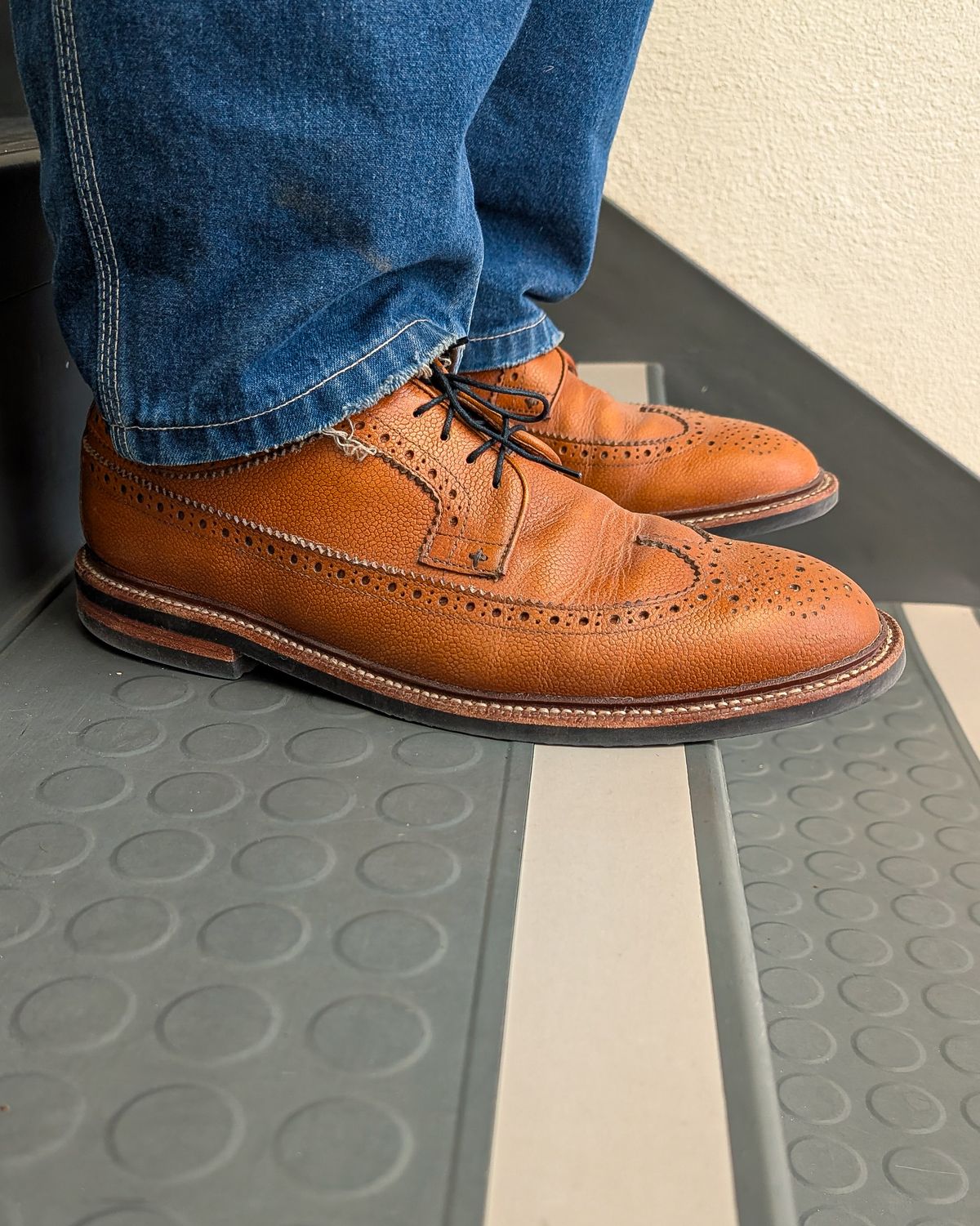 Photo by prospect_joe on April 2, 2026 of the Grant Stone Longwing in Horween Brown Pebble Grain.